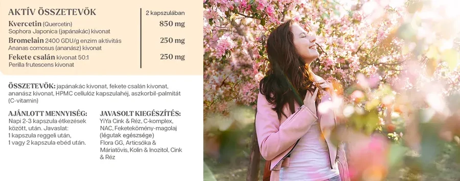 YiYa kvercetin-bromelain kapszula összetétel