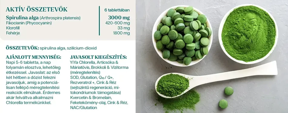 Spirulina bio tabletta